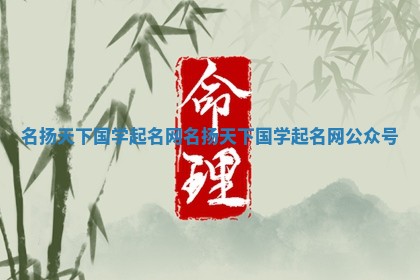 名扬天下国学起名网 ? _名扬天下国学 ? 起名网公众号