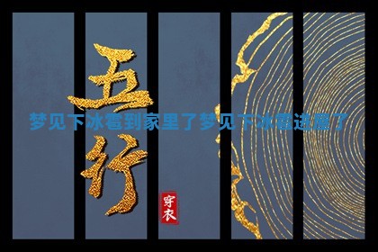 梦见下冰雹到家 🐍 里了_梦见下冰雹进 🖲 屋了